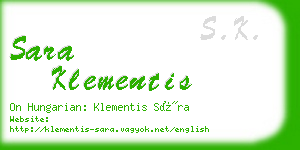 sara klementis business card